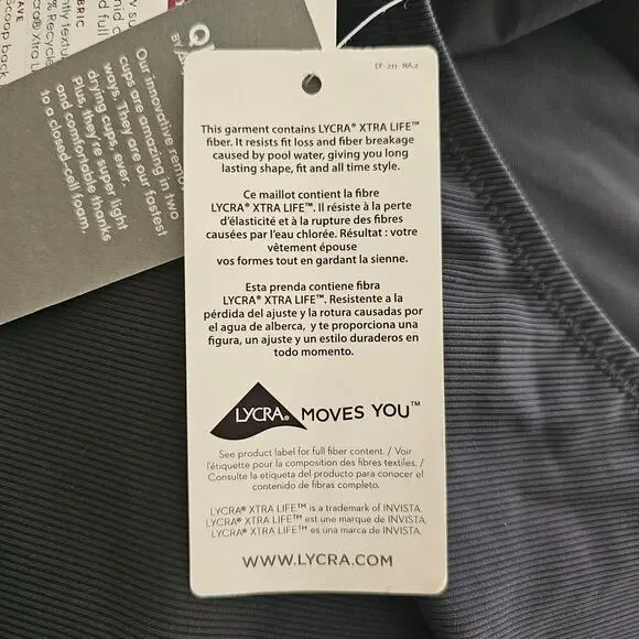 ATHLETA NWT Black Cloudbreak AquaRib Scoop Neck One-Piece Swimsuit Sz M - Picture 13 of 16